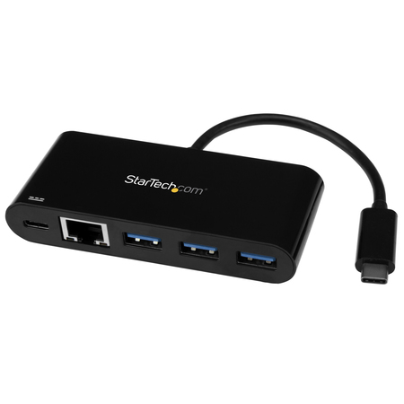 STARTECH.COM USB-C to GbE Adapter w/ 3-Port USB 3.0 Hub - Power Delivery US1GC303APD